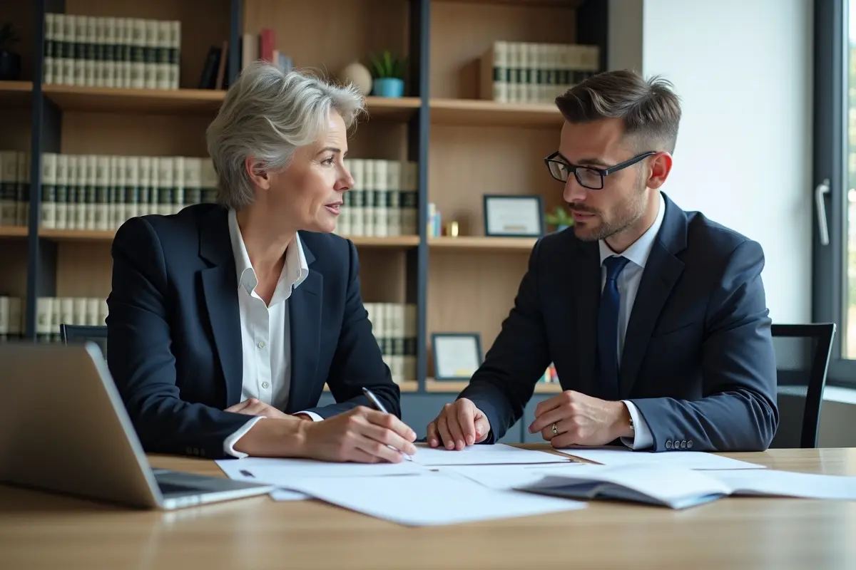 business owner consulting intellectual property lawyer to protect valuable ideas